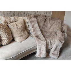 Cream & Oatmeal With Beige Polar Fleece Lining - High Quality Super Deluxe Throw