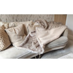 Cream & Oatmeal With Beige Polar Fleece Lining - High Quality Super Deluxe Throw