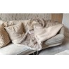Cream & Oatmeal With Beige Polar Fleece Lining - High Quality Super Deluxe Throw