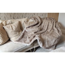 Cream & Oatmeal With Beige Polar Fleece Lining - High Quality Super Deluxe Throw