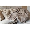 Cream & Oatmeal With Beige Polar Fleece Lining - High Quality Super Deluxe Throw