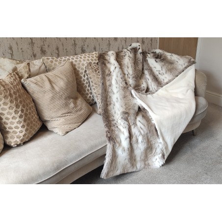 Beige Lynx With Cream Lining - High Quality Super Deluxe Throw