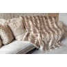 Sodes Lynx Tan & White With Cream Striped Lining - High Quality Super Deluxe Throw