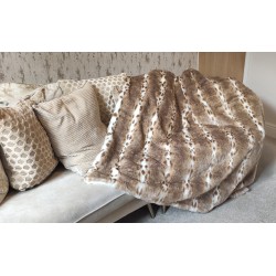 Sodes Lynx Tan & White With Cream Striped Lining - High Quality Super Deluxe Throw