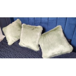 Luxury Mint Green Deluxe Faux Fur Cushion Cover - Handmade - Sofa Pillow Case
