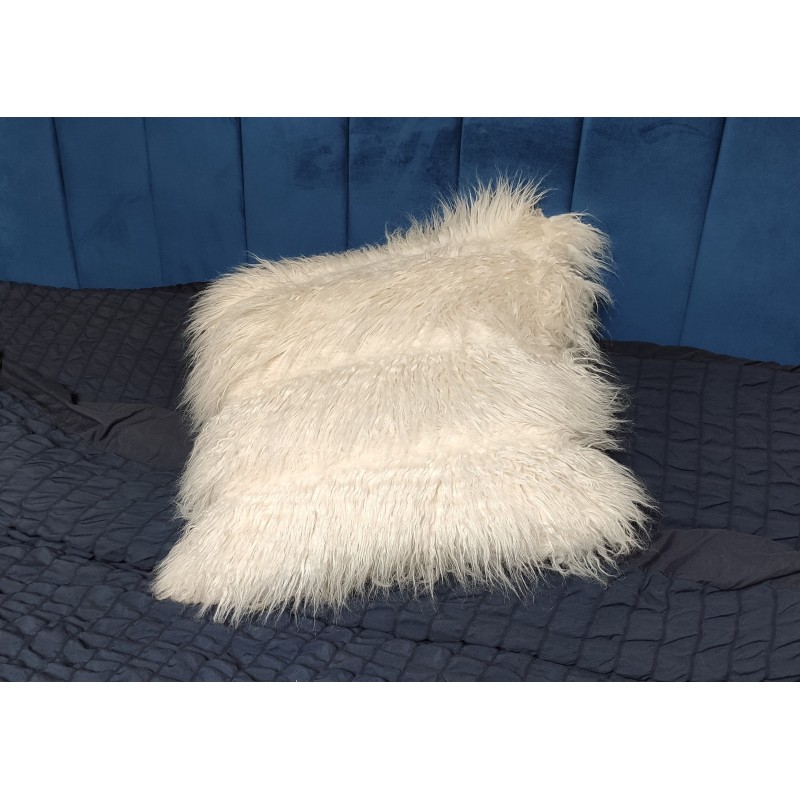 Luxury Cream Shaggy Deluxe Faux Fur Cushion Cover - Handmade - Sofa Pillow Case