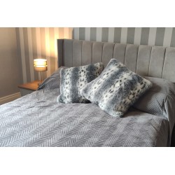 Luxury Sodes Lynx Grey & White Deluxe Faux Fur Cushion Cover - Handmade - Sofa Pillow Case