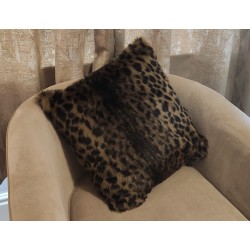 Luxury Dark Cheetah Deluxe Faux Fur Cushion Cover - Handmade - Sofa Pillow Case