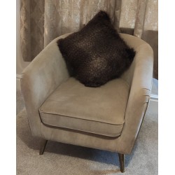 Luxury Brown & Beige Fleck Deluxe Faux Fur Cushion Cover - Handmade - Sofa Pillow Case