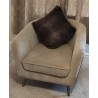 Luxury Brown & Beige Fleck Deluxe Faux Fur Cushion Cover - Handmade - Sofa Pillow Case