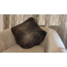 Luxury Brown & Beige Fleck Deluxe Faux Fur Cushion Cover - Handmade - Sofa Pillow Case