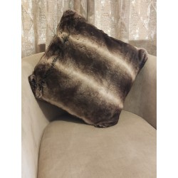 Luxury Dark Chinchilla Deluxe Faux Fur Cushion Cover - Handmade - Sofa Pillow Case