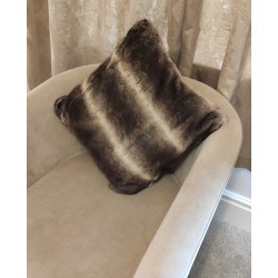 Luxury Dark Chinchilla Deluxe Faux Fur Cushion Cover - Handmade - Sofa Pillow Case