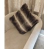 Luxury Dark Chinchilla Deluxe Faux Fur Cushion Cover - Handmade - Sofa Pillow Case