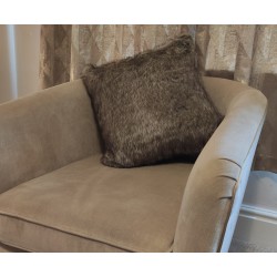 Luxury Grey Wolf Deluxe Faux Fur Cushion Cover - Handmade - Sofa Pillow Case