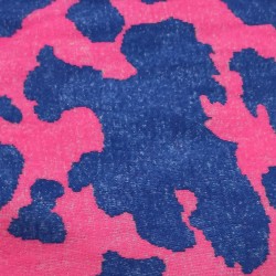 Cobalt,Cerise Multicoloured Faux Fur Fabric - AC 356 / YF54