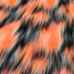 White,Tango, Black Multicoloured Faux Fur Fabric - AC 356 / YF54