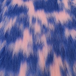 Cobalt,Blossom Multicoloured Faux Fur Fabric - AC 356 / YF54