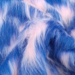 Cobalt,Blossom Multicoloured Faux Fur Fabric - AC 356 / YF54