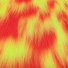 Flo Yellow/Tango Multicoloured Faux Fur Fabric - AC 356 / YF54