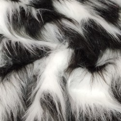 White, Black Multicoloured Faux Fur Fabric - AC 356 / YF54