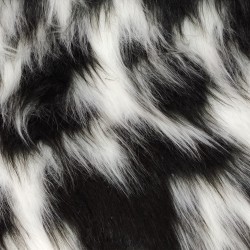 White, Black Multicoloured Faux Fur Fabric - AC 356 / YF54