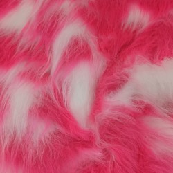 White, Cerise Multicoloured Faux Fur Fabric - AC 356 / YF54