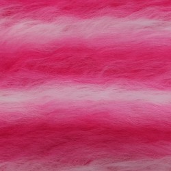 Cerise,White Stripe Multicoloured Faux Fur Fabric - AC 356 / YF54