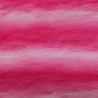 Cerise,White Stripe Multicoloured Faux Fur Fabric - AC 356 / YF54