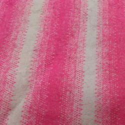 Cerise,White Stripe Multicoloured Faux Fur Fabric - AC 356 / YF54