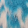 Turquoise,White Multicoloured Faux Fur Fabric - AC 356 / YF54