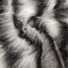 Black,White Stripe Multicoloured Faux Fur Fabric - AC 356 / YF54