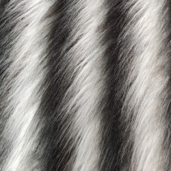 Black,White Stripe Multicoloured Faux Fur Fabric - AC 356 / YF54