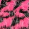 Cerise,Black,White Multicoloured Faux Fur Fabric - AC 356 / YF54