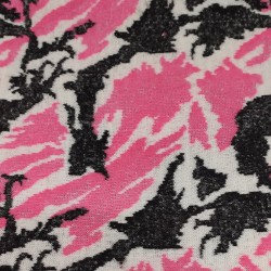 Cerise,Black,White Multicoloured Faux Fur Fabric - AC 356 / YF54