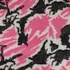 Cerise,Black,White Multicoloured Faux Fur Fabric - AC 356 / YF54