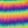 Rainbow Multicoloured Faux Fur Fabric - AC 356 / YF54
