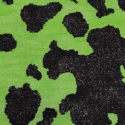 Green,Black Multicoloured Faux Fur Fabric - AC 356 / YF54
