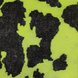 Flo Yellow/Black Multicoloured Faux Fur Fabric - AC 356 / YF54