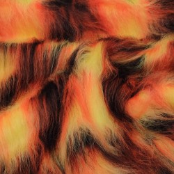 Black Flavine Tango Multicoloured Faux Fur Fabric