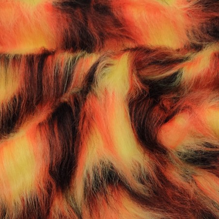 Black Flavine Tango Multicoloured Faux Fur Fabric