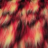 Red,Black,Flavine Multicoloured Faux Fur Fabric - AC 356 / YF54