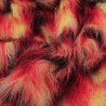 Red,Black,Flavine Multicoloured Faux Fur Fabric - AC 356 / YF54