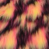 Cerise,Black,Flavine Multicoloured Faux Fur Fabric - AC 356 / YF54