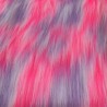 Lilac,White,Cerise Multicoloured Faux Fur Fabric - AC 356 / YF54