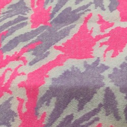 Lilac,White,Cerise Multicoloured Faux Fur Fabric - AC 356 / YF54