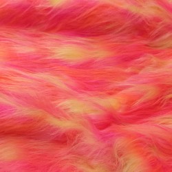 Flavine Tango Cerise Multicoloured Faux Fur Fabric