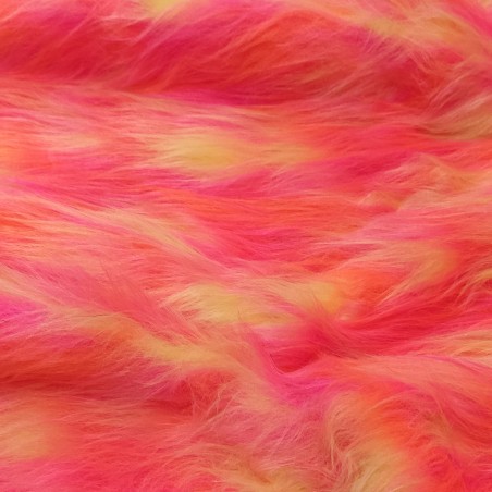 Flavine Tango Cerise Multicoloured Faux Fur Fabric