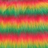 Red,Tango,Flavine,Emerald Stripe Multicoloured Faux Fur Fabric - AC 356 / YF54