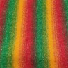 Red,Tango,Flavine,Emerald Stripe Multicoloured Faux Fur Fabric - AC 356 / YF54